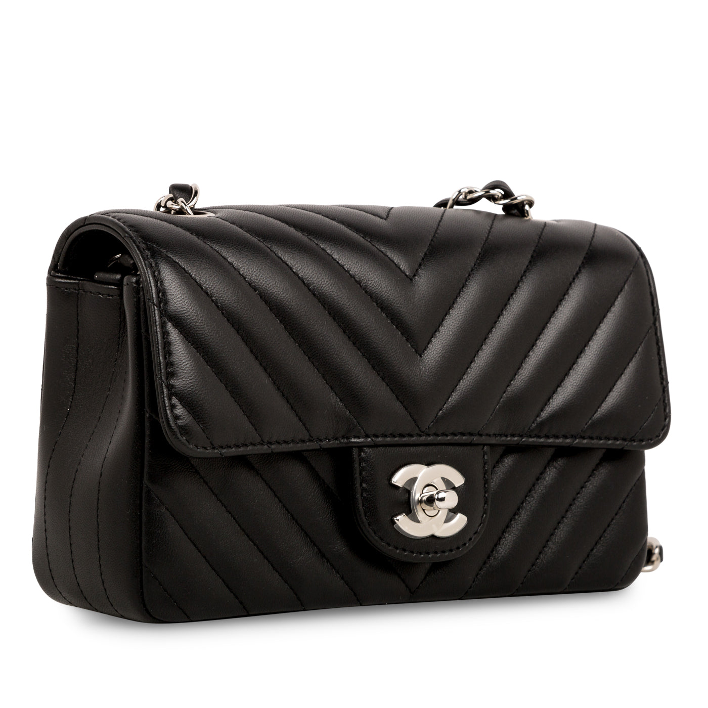 Chanel Classic Flap Lambskin Black Shoulder Bag Style 200