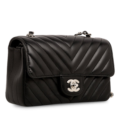 Chanel Classic Flap Lambskin Black Shoulder Bag Style 200