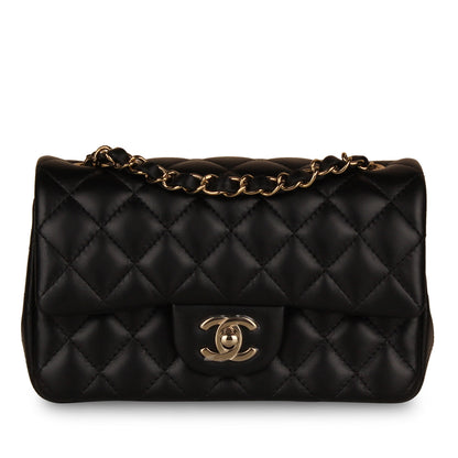 Chanel Classic Flap Lambskin Black Shoulder Bag Style 177