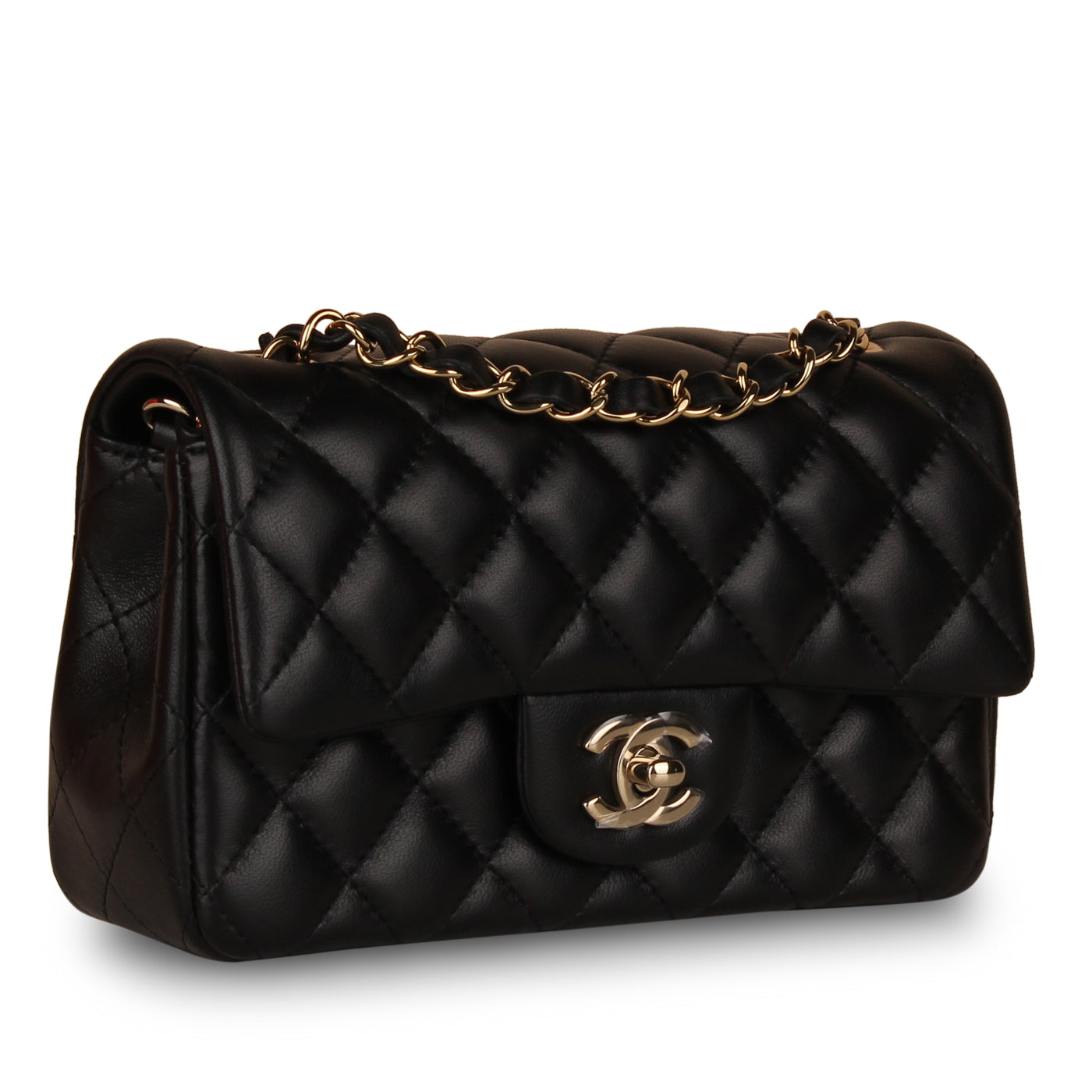 Chanel Classic Flap Lambskin Black Shoulder Bag Style 177