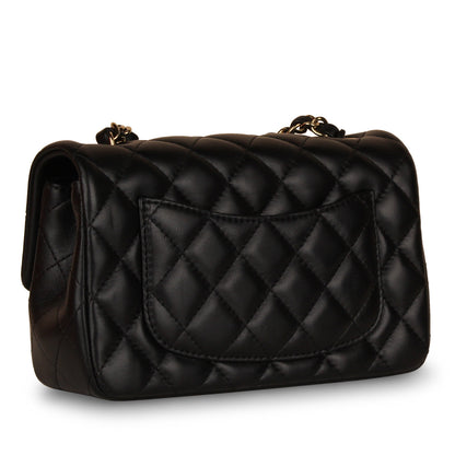 Chanel Classic Flap Lambskin Black Shoulder Bag Style 177
