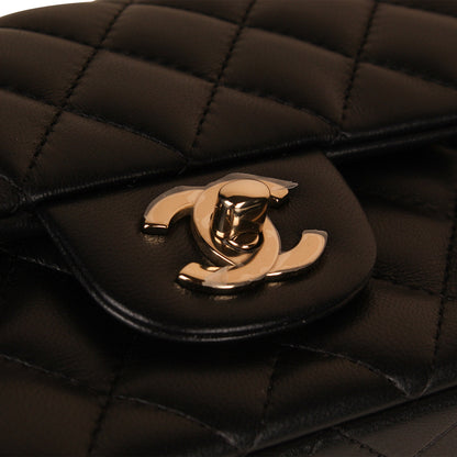 Chanel Classic Flap Lambskin Black Shoulder Bag Style 177