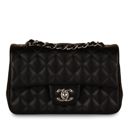Chanel Classic Flap Lambskin Black Shoulder Bag Style 176