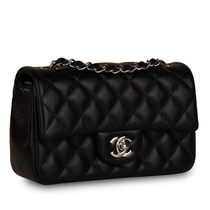Chanel Classic Flap Lambskin Black Shoulder Bag Style 176