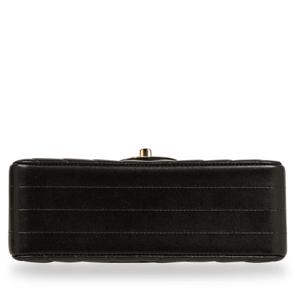 Chanel Classic Flap Lambskin Black Shoulder Bag Style 204