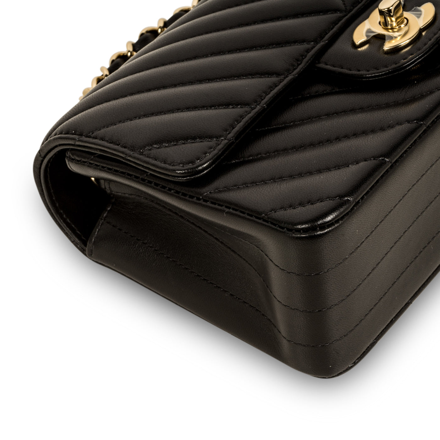 Chanel Classic Flap Lambskin Black Shoulder Bag Style 204