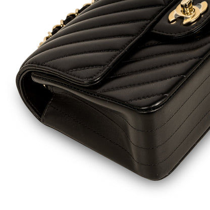 Chanel Classic Flap Lambskin Black Shoulder Bag Style 204