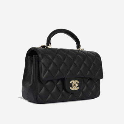 Chanel Classic Flap Lambskin Black Shoulder Bag Style 338