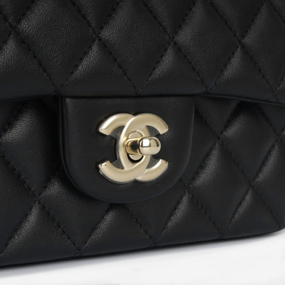 Chanel Classic Flap Lambskin Black Shoulder Bag Style 338