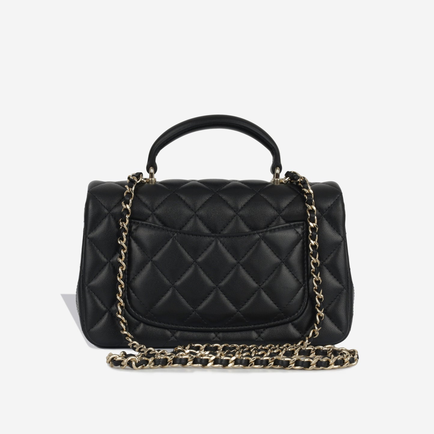 Chanel Classic Flap Lambskin Black Shoulder Bag Style 338