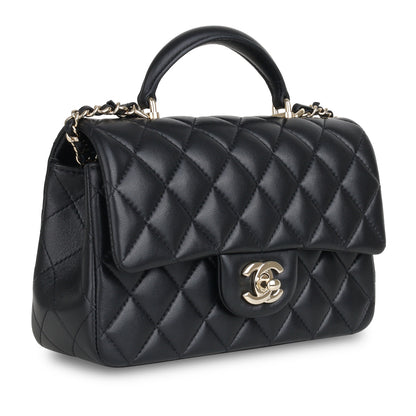 Chanel Classic Flap Lambskin Black Shoulder Bag Style 218