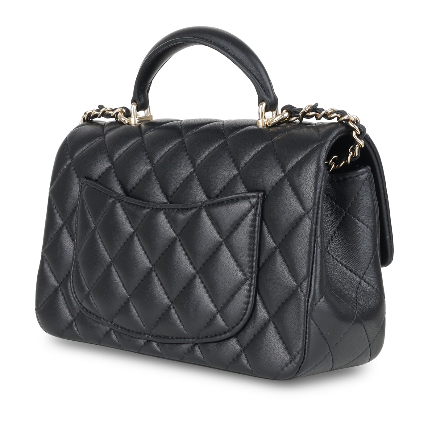 Chanel Classic Flap Lambskin Black Shoulder Bag Style 218