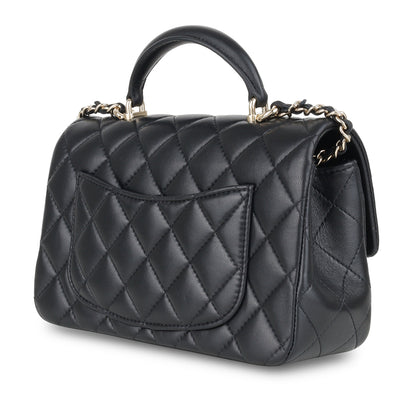 Chanel Classic Flap Lambskin Black Shoulder Bag Style 218