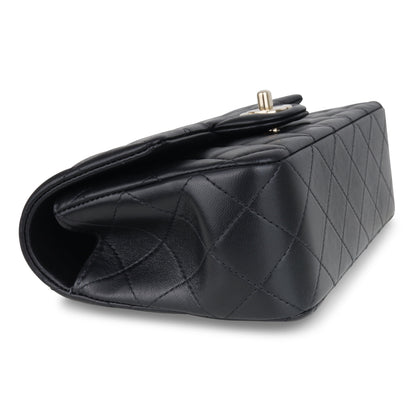 Chanel Classic Flap Lambskin Black Shoulder Bag Style 218
