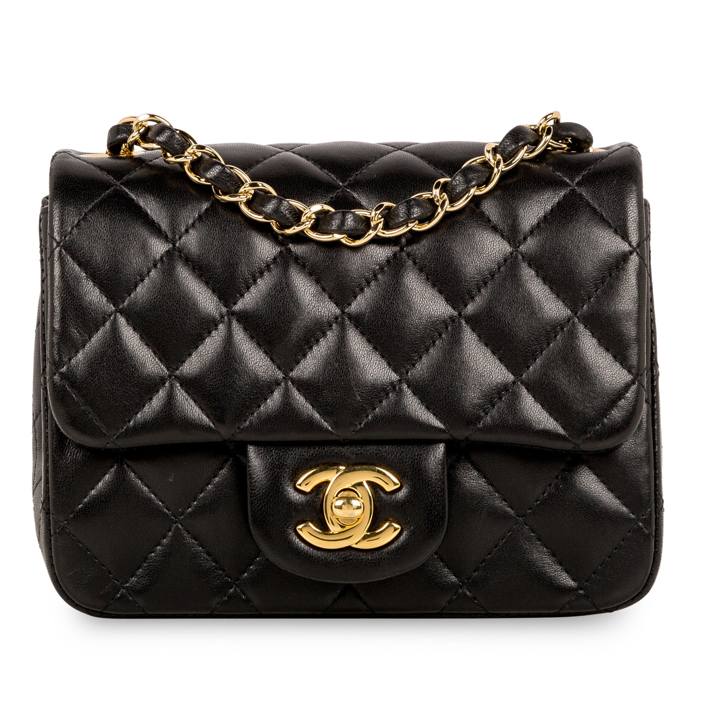 Chanel Classic Flap Lambskin Black Shoulder Bag Style 236