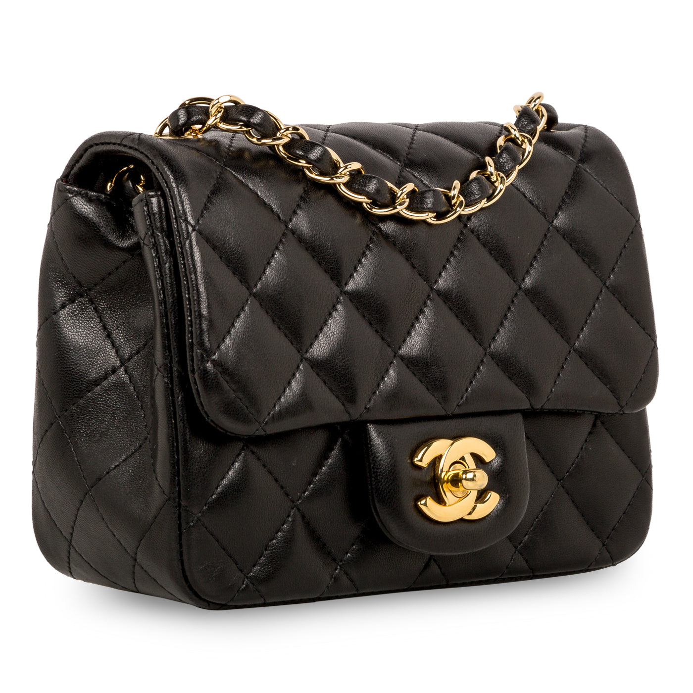 Chanel Classic Flap Lambskin Black Shoulder Bag Style 236