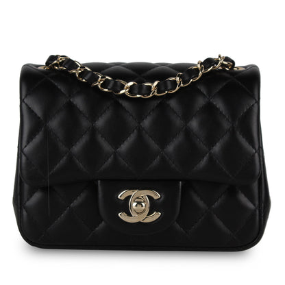 Chanel Classic Flap Lambskin Black Shoulder Bag Style 221