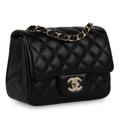 Chanel Classic Flap Lambskin Black Shoulder Bag Style 221