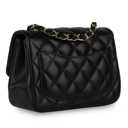 Chanel Classic Flap Lambskin Black Shoulder Bag Style 221