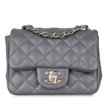 Chanel Mini Square Classic Flap - Grey Lambskin