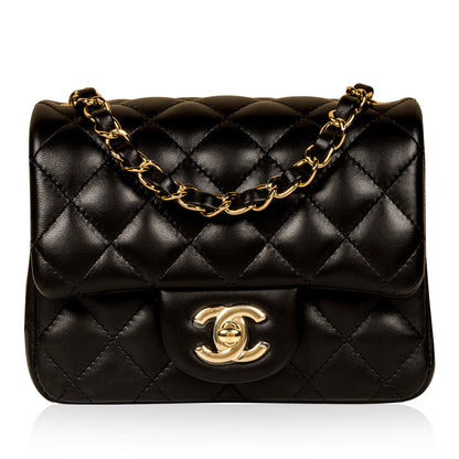 Chanel Classic Flap Lambskin Black Shoulder Bag Style 246