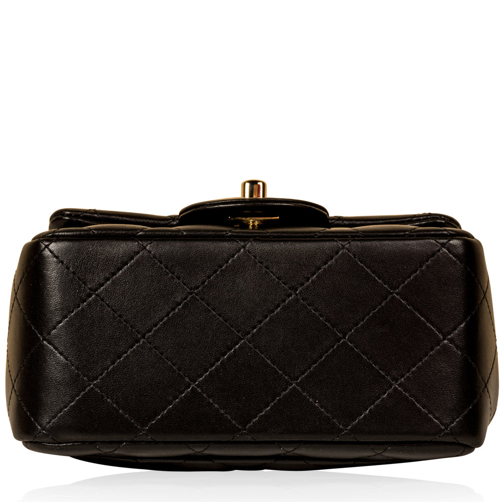 Chanel Classic Flap Lambskin Black Shoulder Bag Style 246