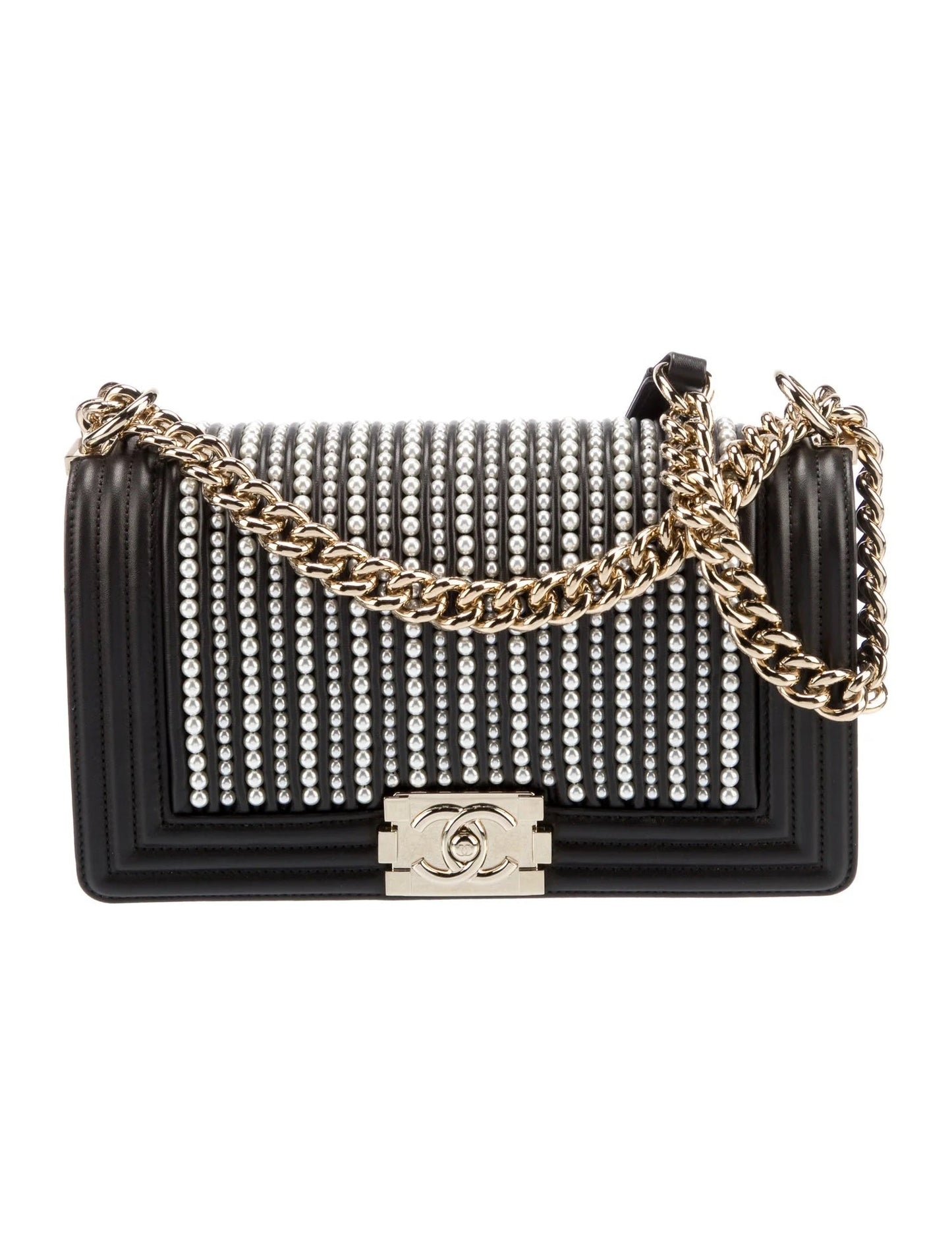 Chanel Boy Medium Calfskin Pearl Handbag