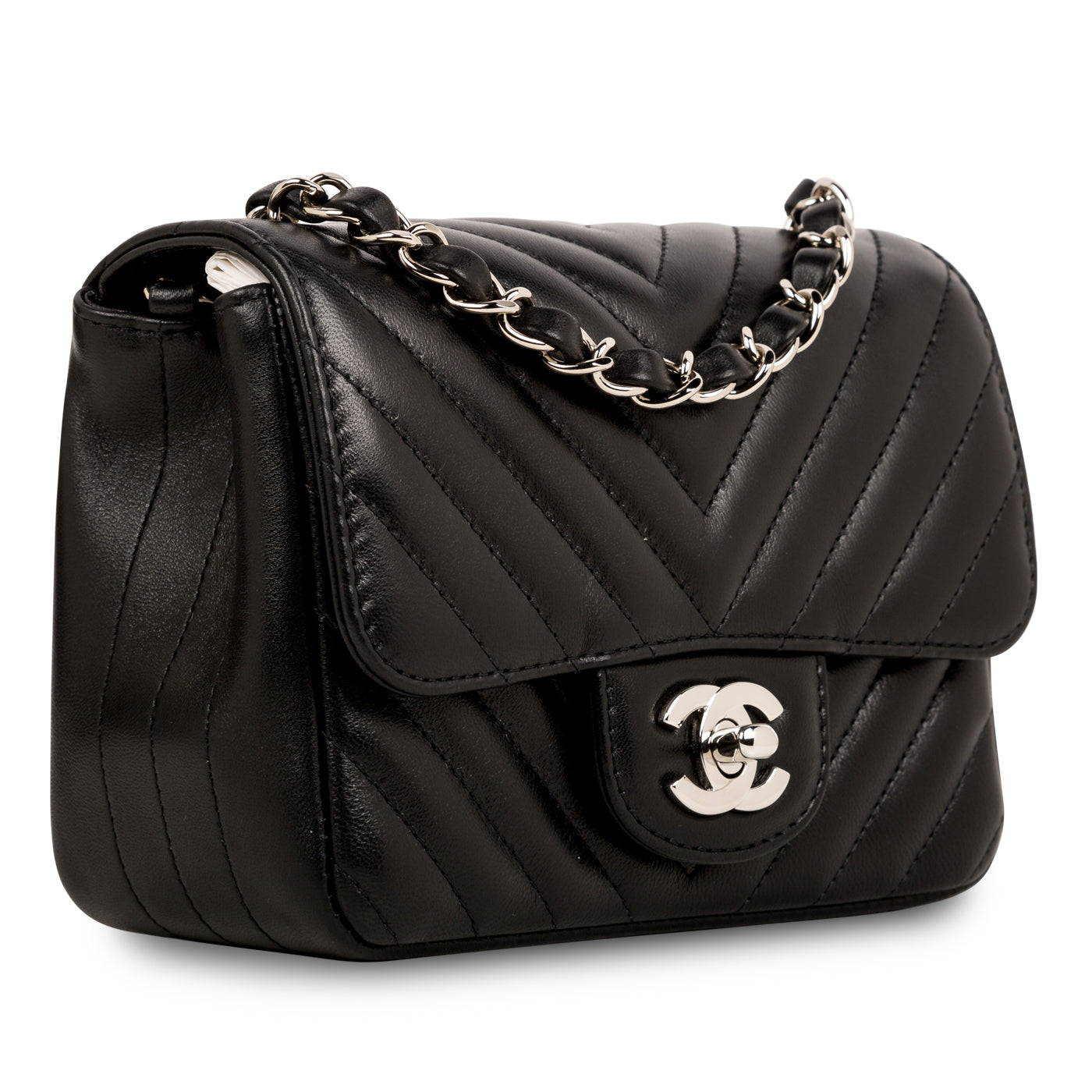 Chanel Classic Flap Lambskin Black Shoulder Bag Style 237
