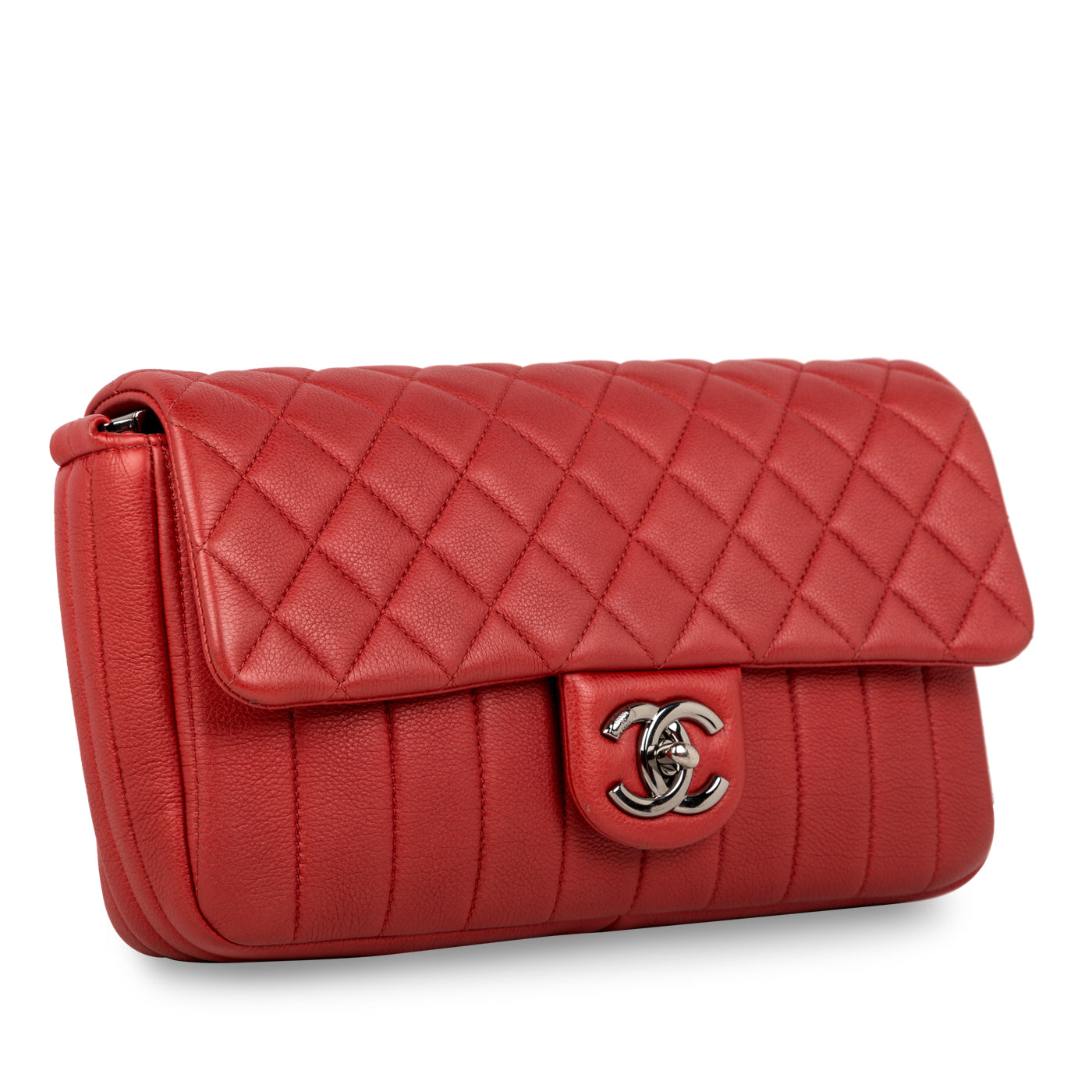 Chanel Quilted And Vertical Stitched Seasonal Flap Bag