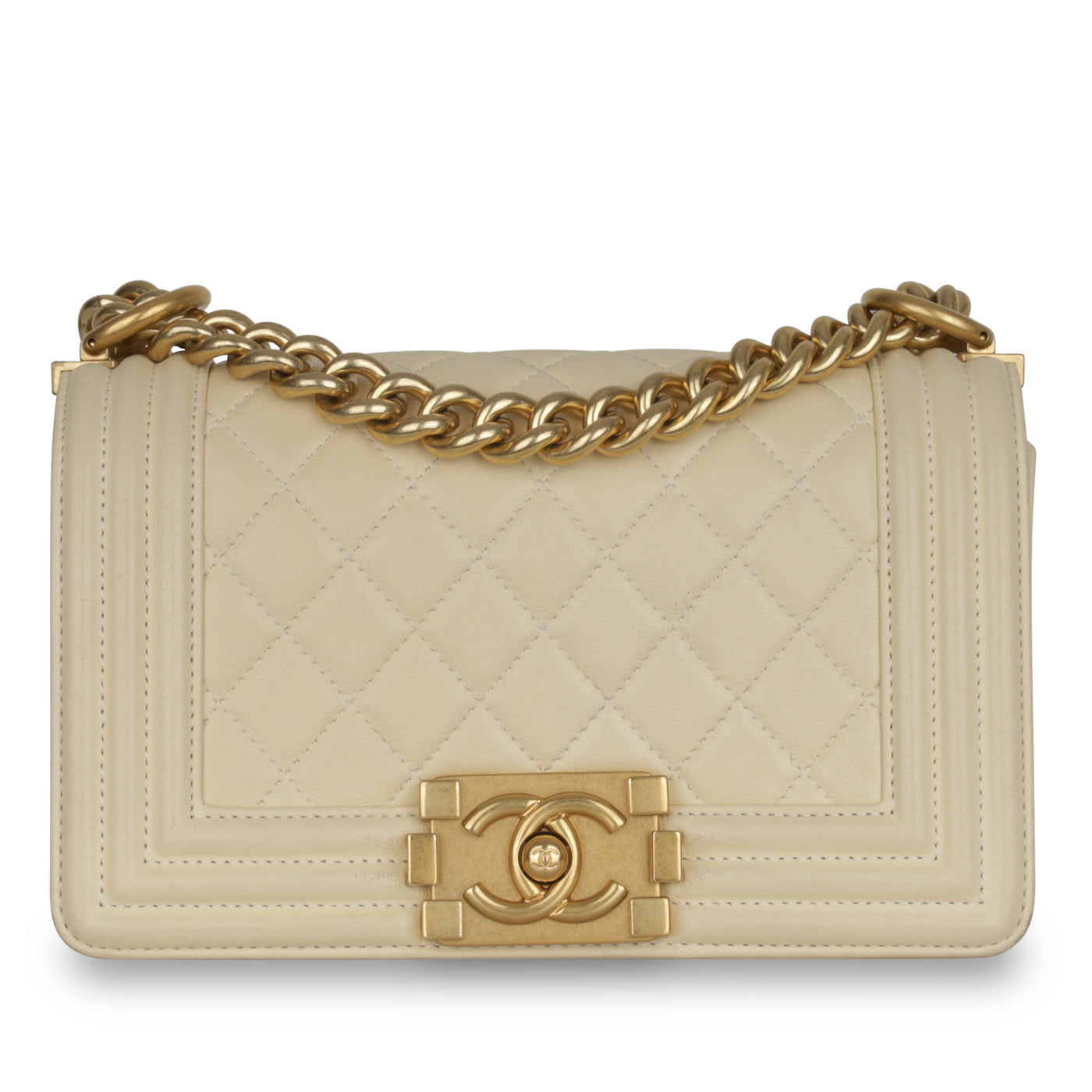 Chanel Boy Bag Lambskin Gold Shoulder Bag Style 12