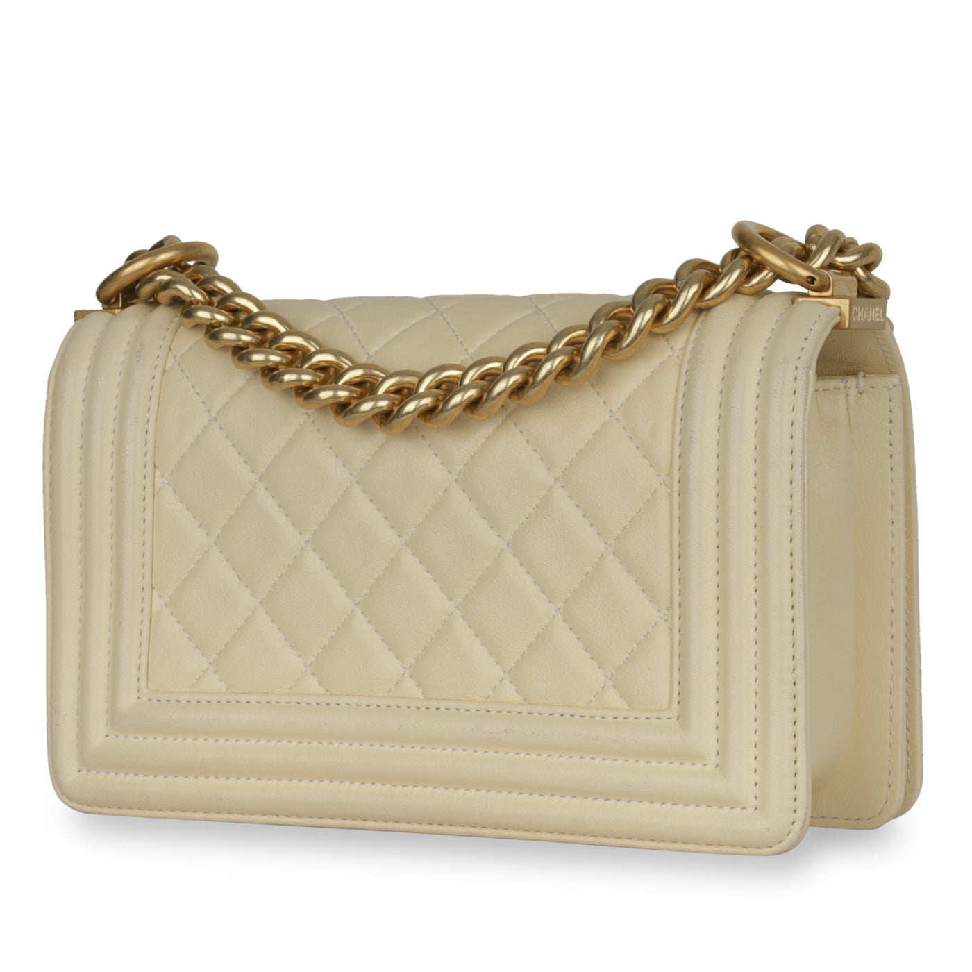 Chanel Boy Bag Lambskin Gold Shoulder Bag Style 12