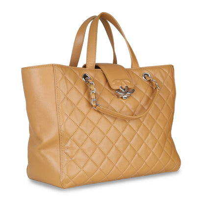 Chanel Luxury Caviar Silver Tote Bag