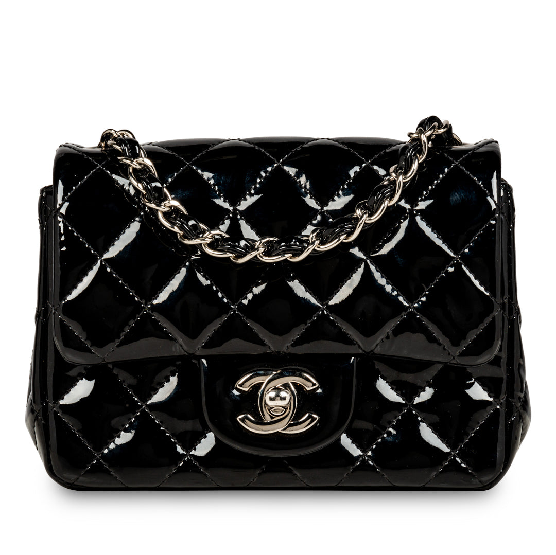 Chanel Classic Flap Patent Leather Black Shoulder Bag Style 10