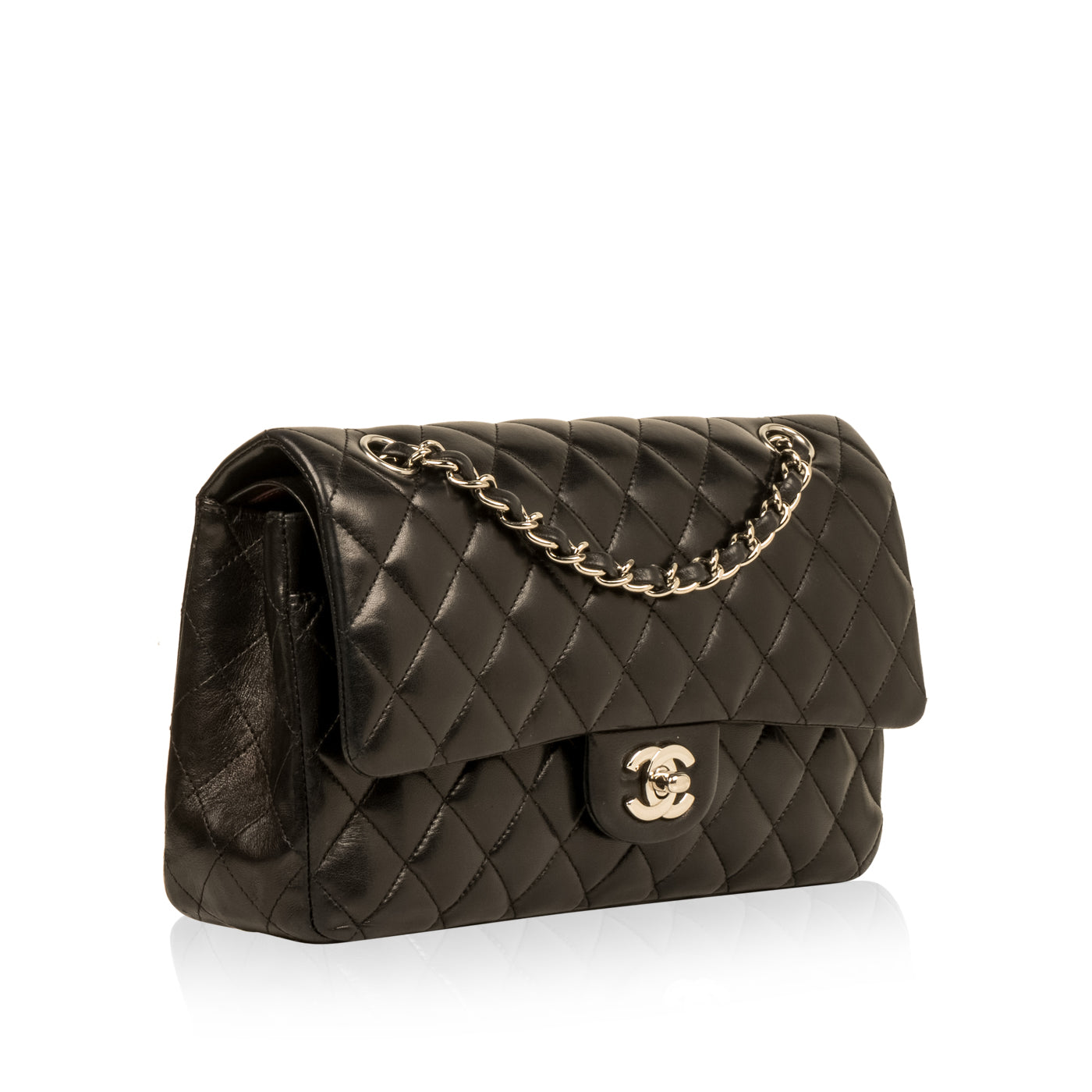 Chanel Classic Flap Lambskin Black Shoulder Bag Style 145