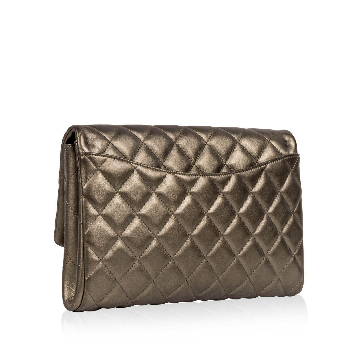 Chanel WOC Lambskin Silver Crossbody Lambskin