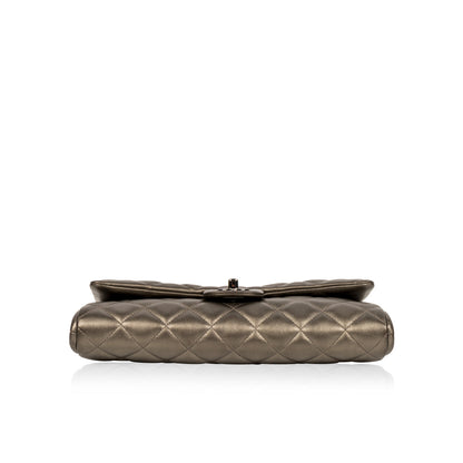 Chanel WOC Lambskin Silver Crossbody Lambskin