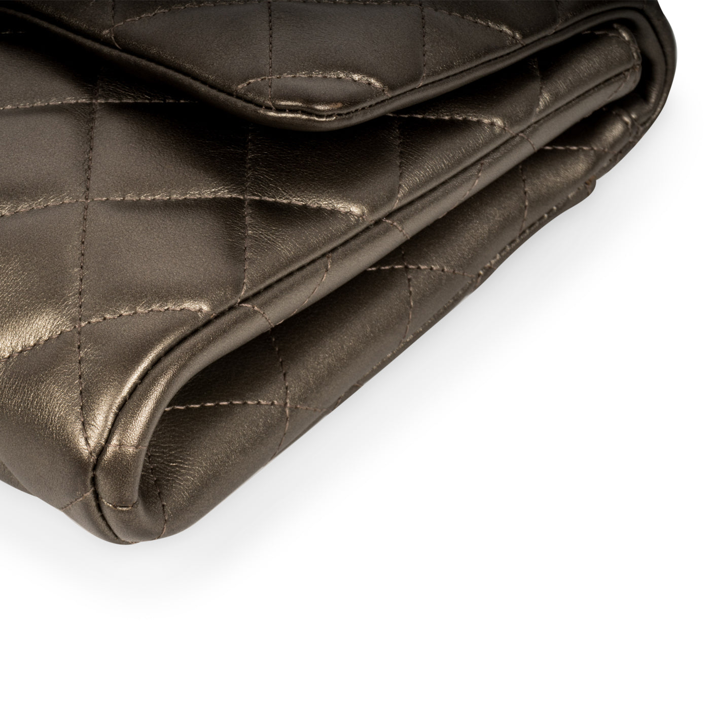 Chanel WOC Lambskin Silver Crossbody Lambskin