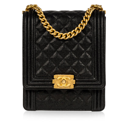 Chanel Boy Bag Caviar Black Shoulder Bag Style 18