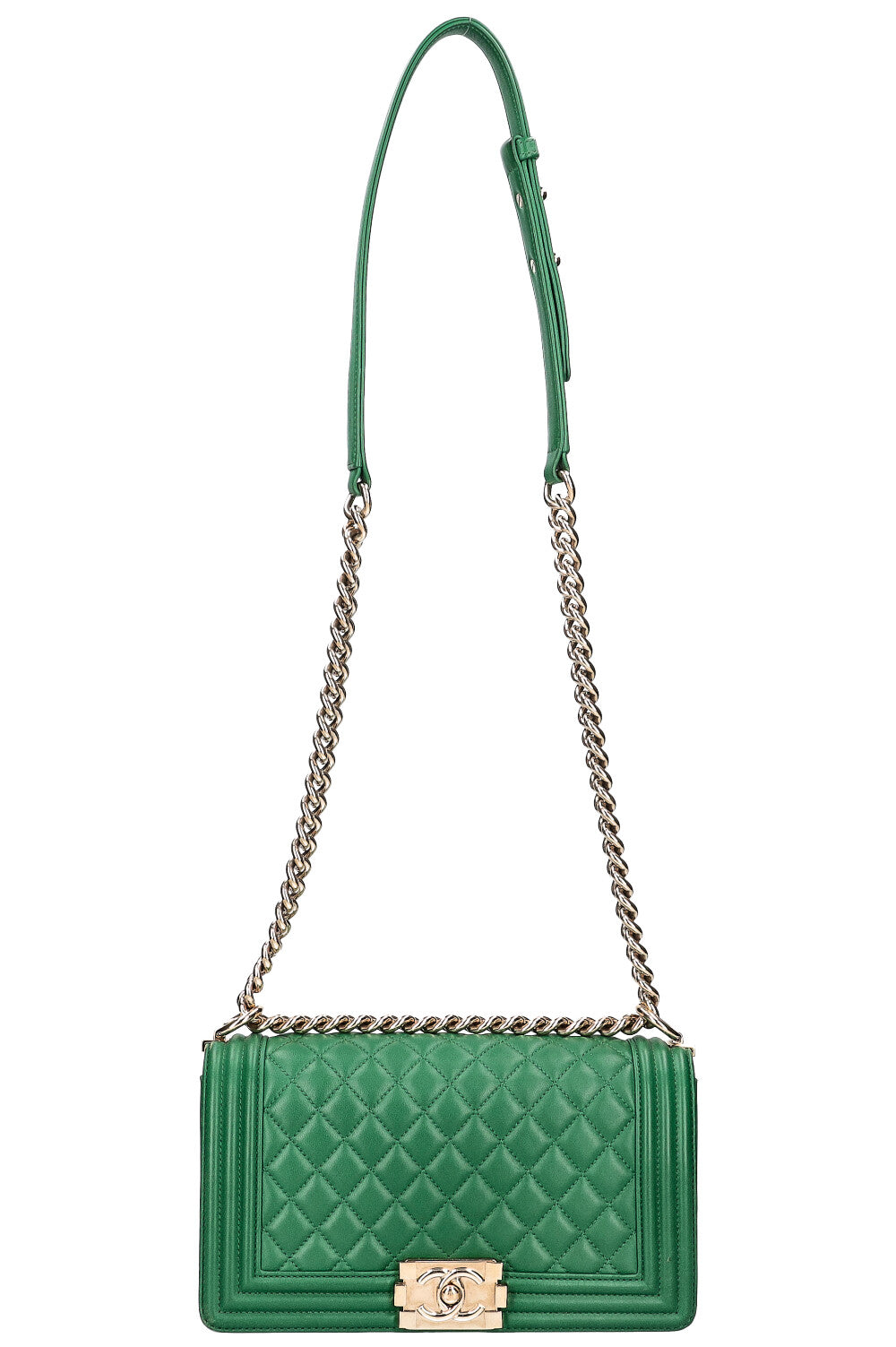 Chanel Boy Medium Green Handbag