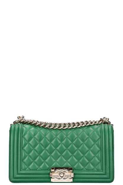 Chanel Boy Medium Green Handbag