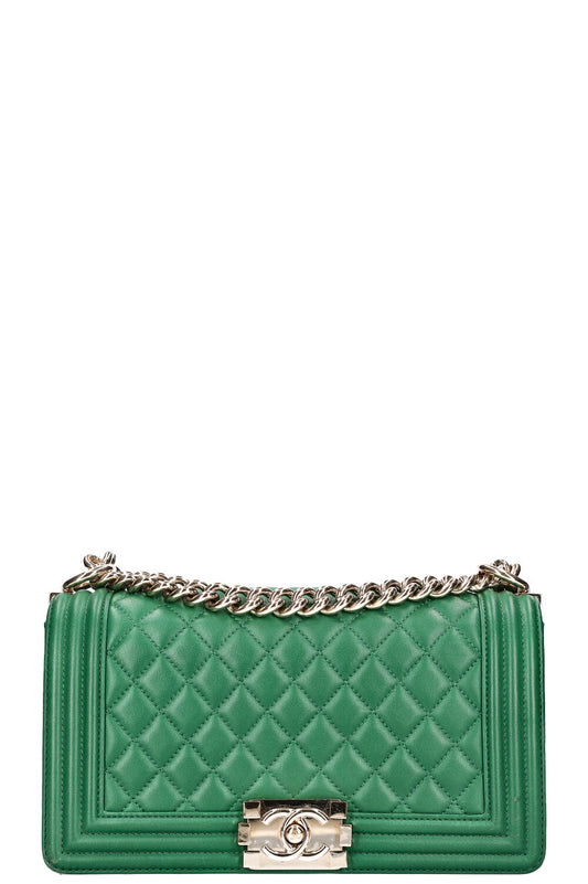 Chanel Boy Medium Green Handbag