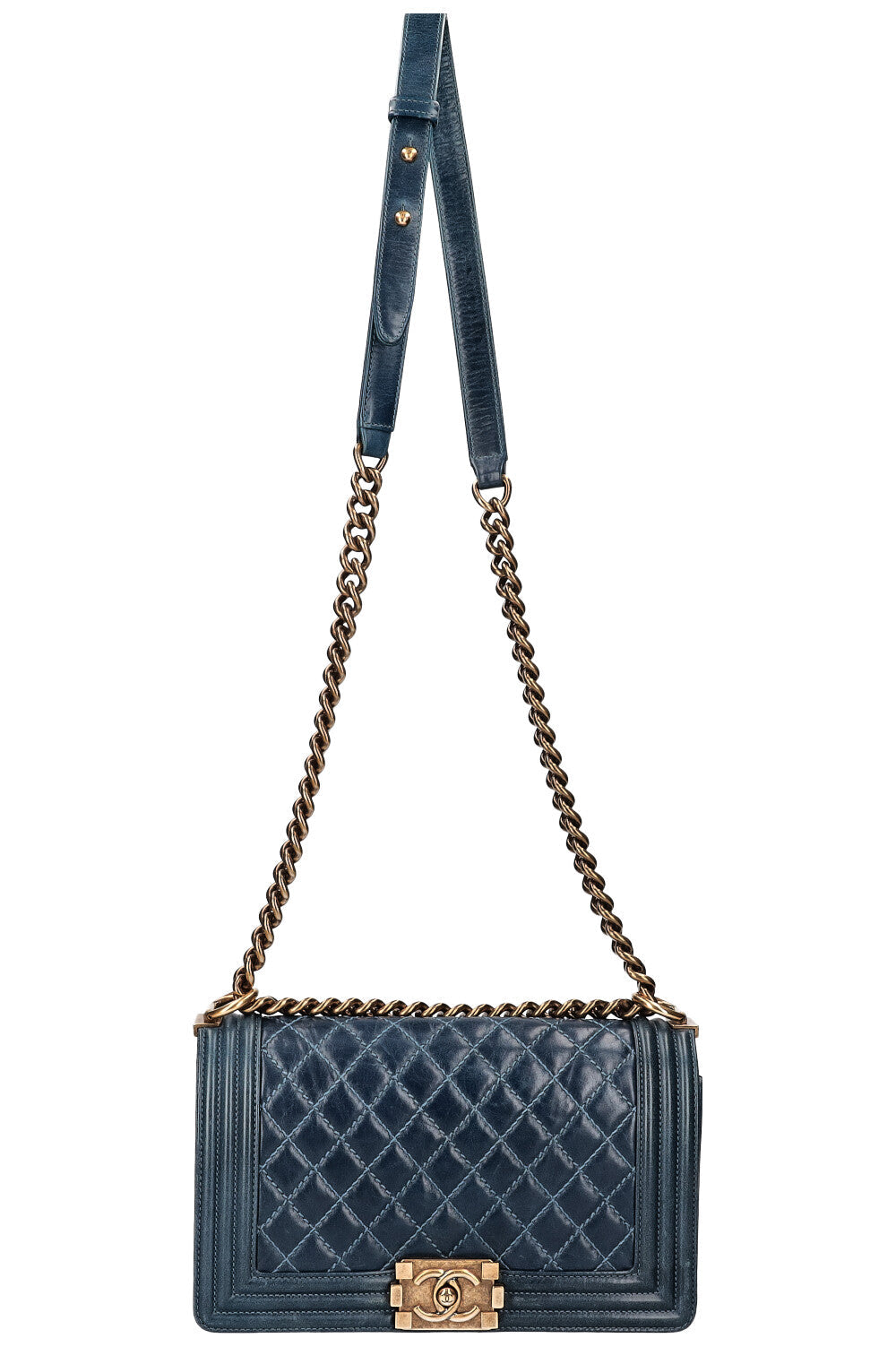 Chanel Boy Medium Blue Handbag Style