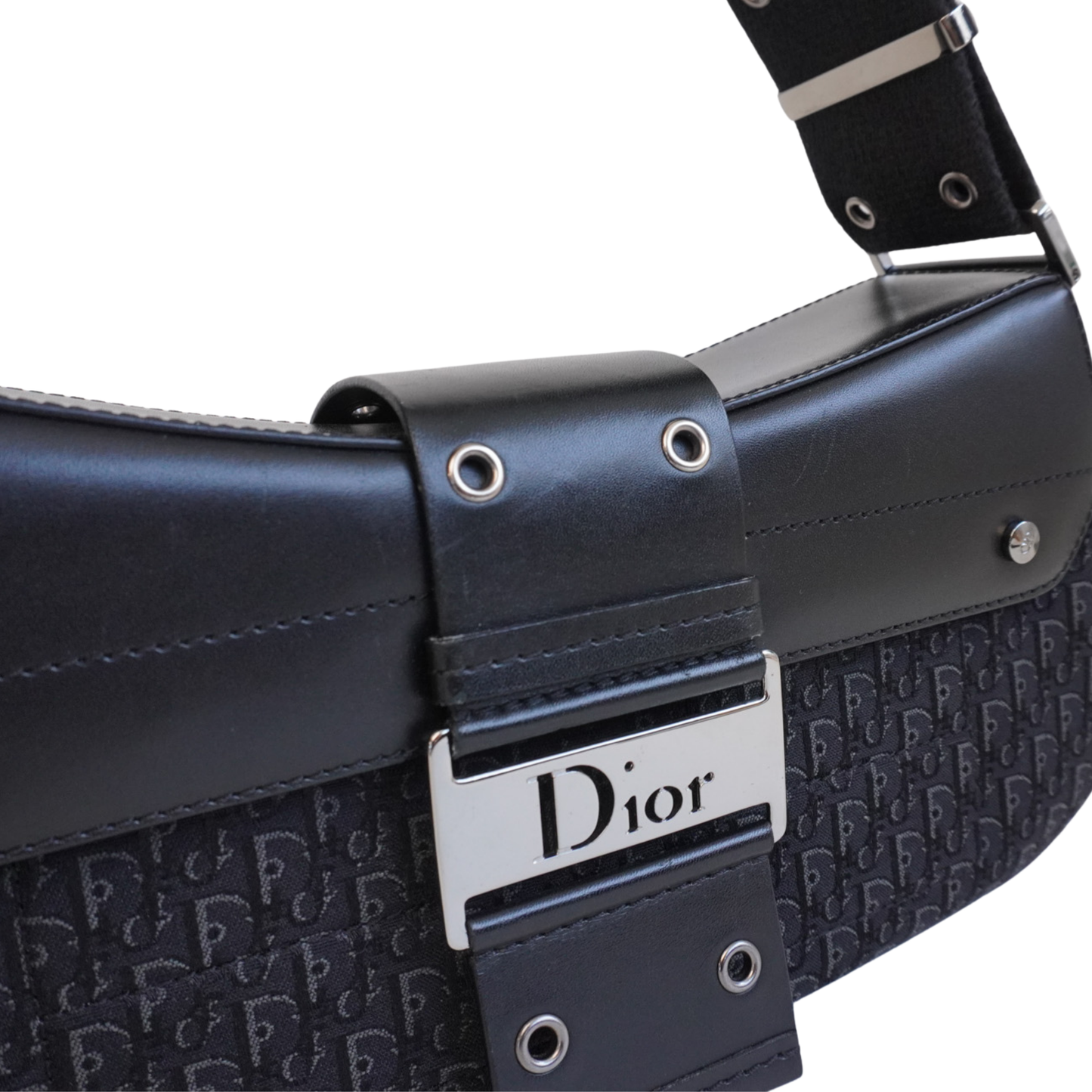Dior Monogram Leather Canvas Shoulder Bag