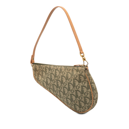 Green Dior Mini Diorissimo Canvas Saddle Pochette Shoulder Bag