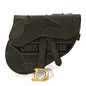 Christian Dior Canvas Embroidered Camouflage Saddle Belt Bag Green