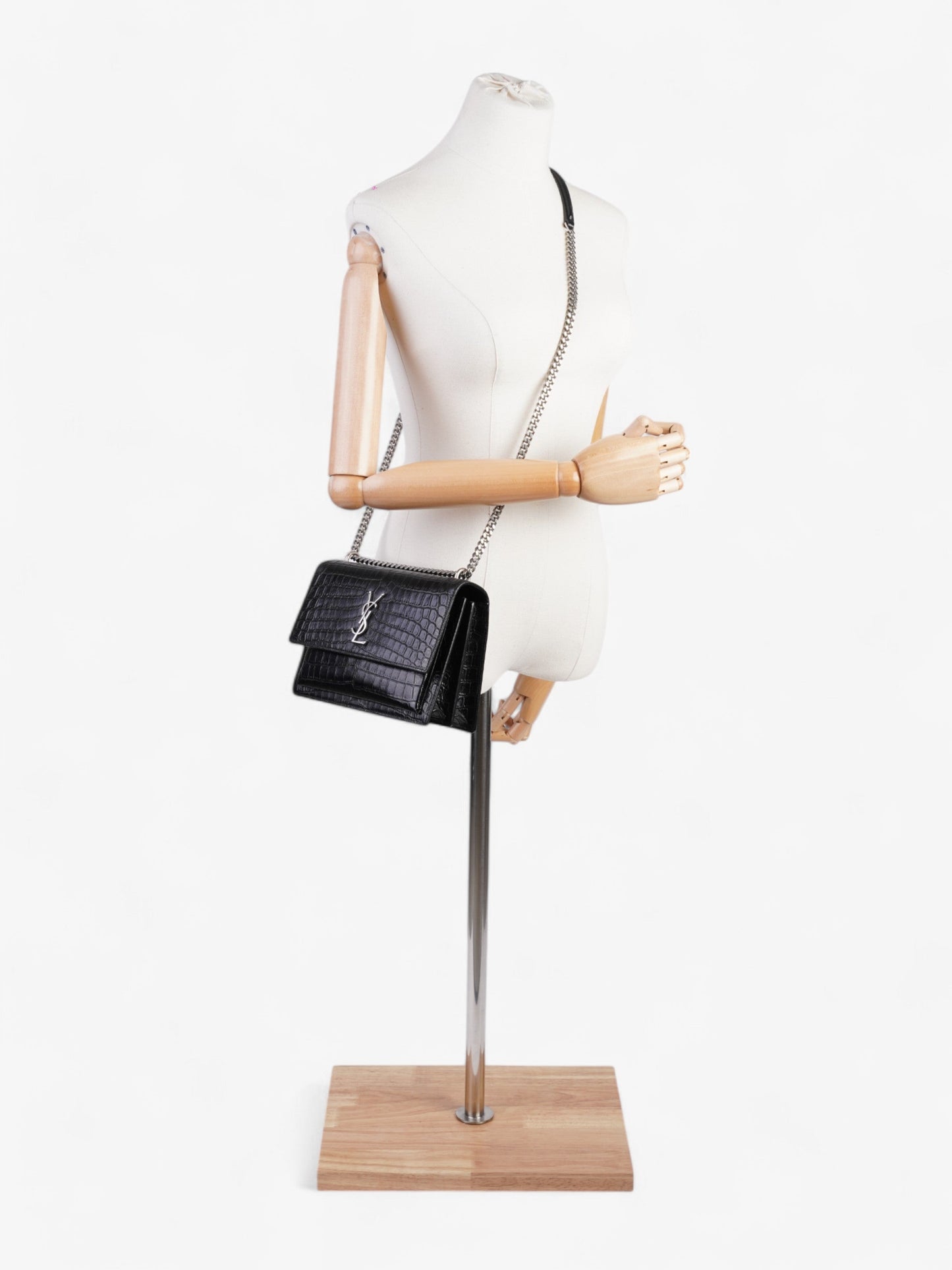 Saint Laurent Sunset Leather Black Shoulder Bag Style 11