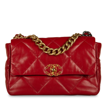 Chanel Chanel 19 Lambskin Gold Shoulder Bag Style 22