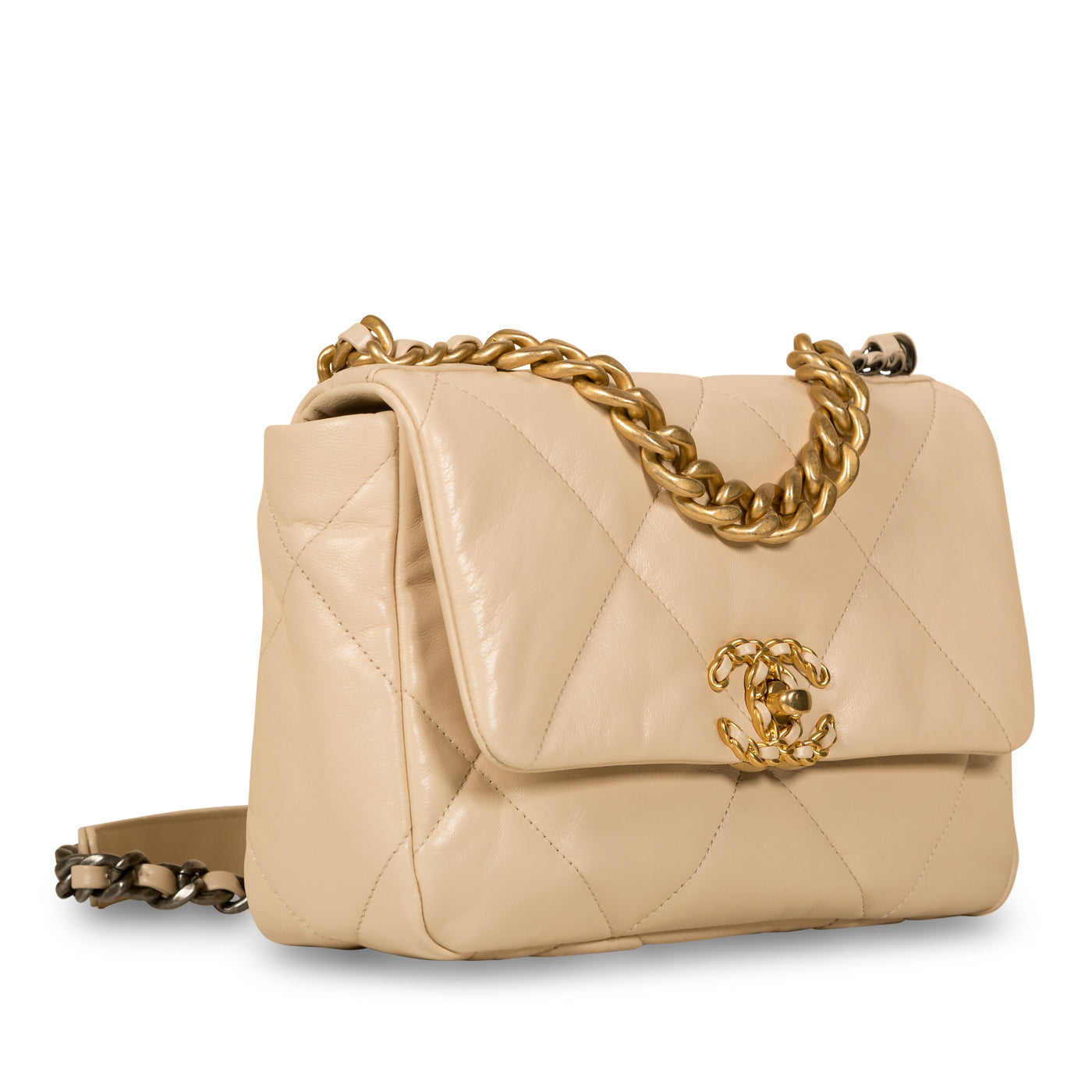 Chanel Chanel 19 Lambskin Gold Shoulder Bag Style 25