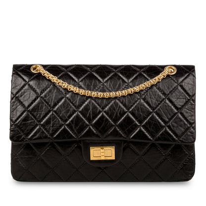 Chanel Classic Flap Calfskin Black Shoulder Bag Style 17