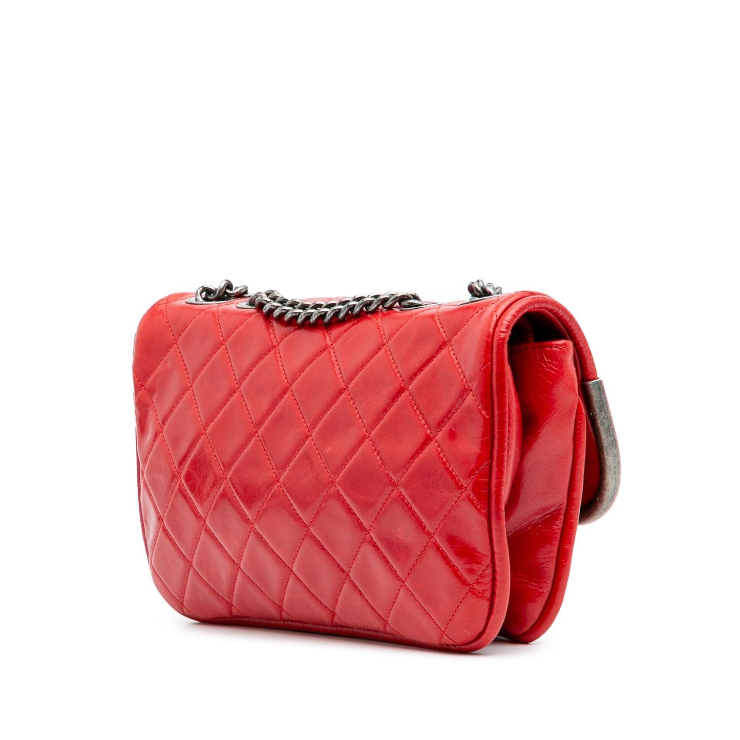 Chanel Aged Calfskin Cc Chain Frame Flap